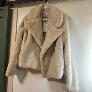Stradivarius Cream Teddy Jacket